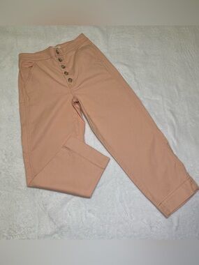 Madewell Emmett Wide-Leg Crop Jeans Pink Oyster Button-Fly Size 25
